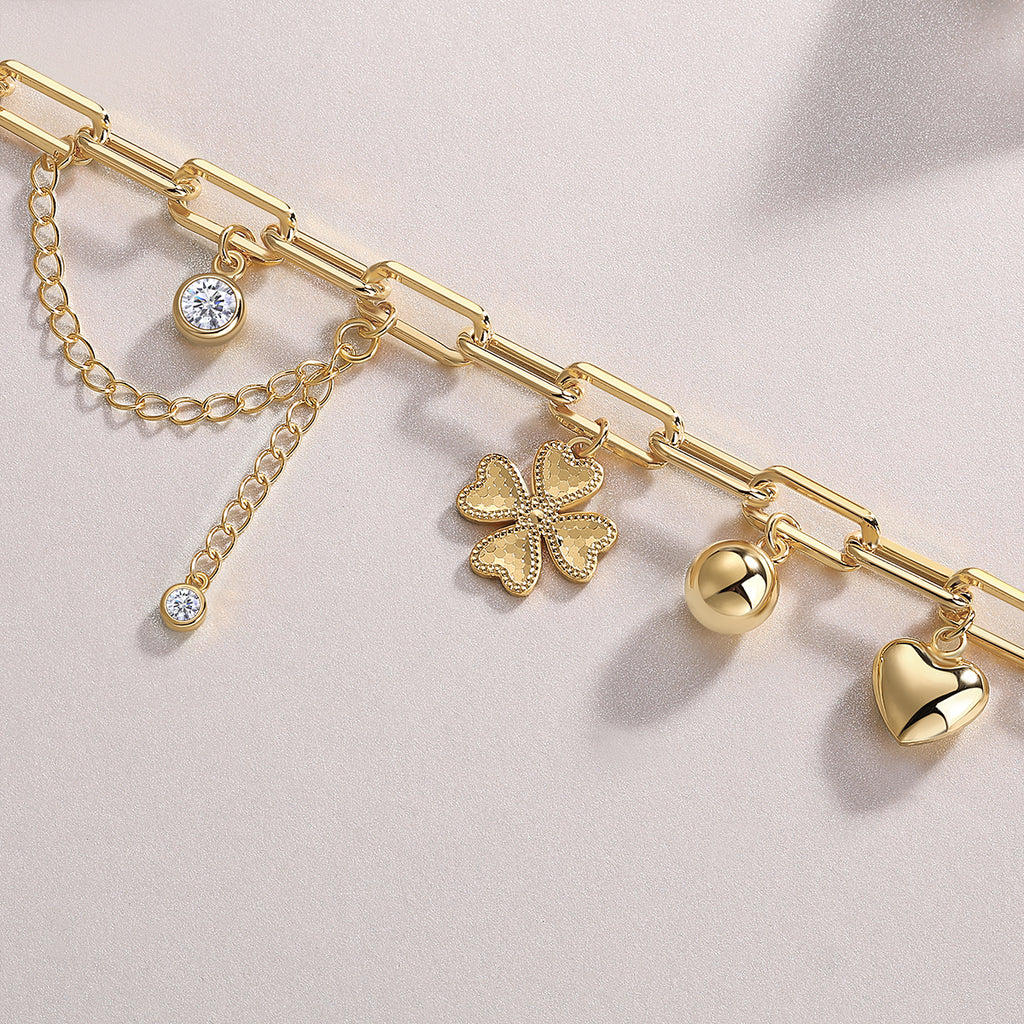 0.5 Carat Moissanite Bracelet — 18K Gold-Plated S925 Silver | GRA Certified