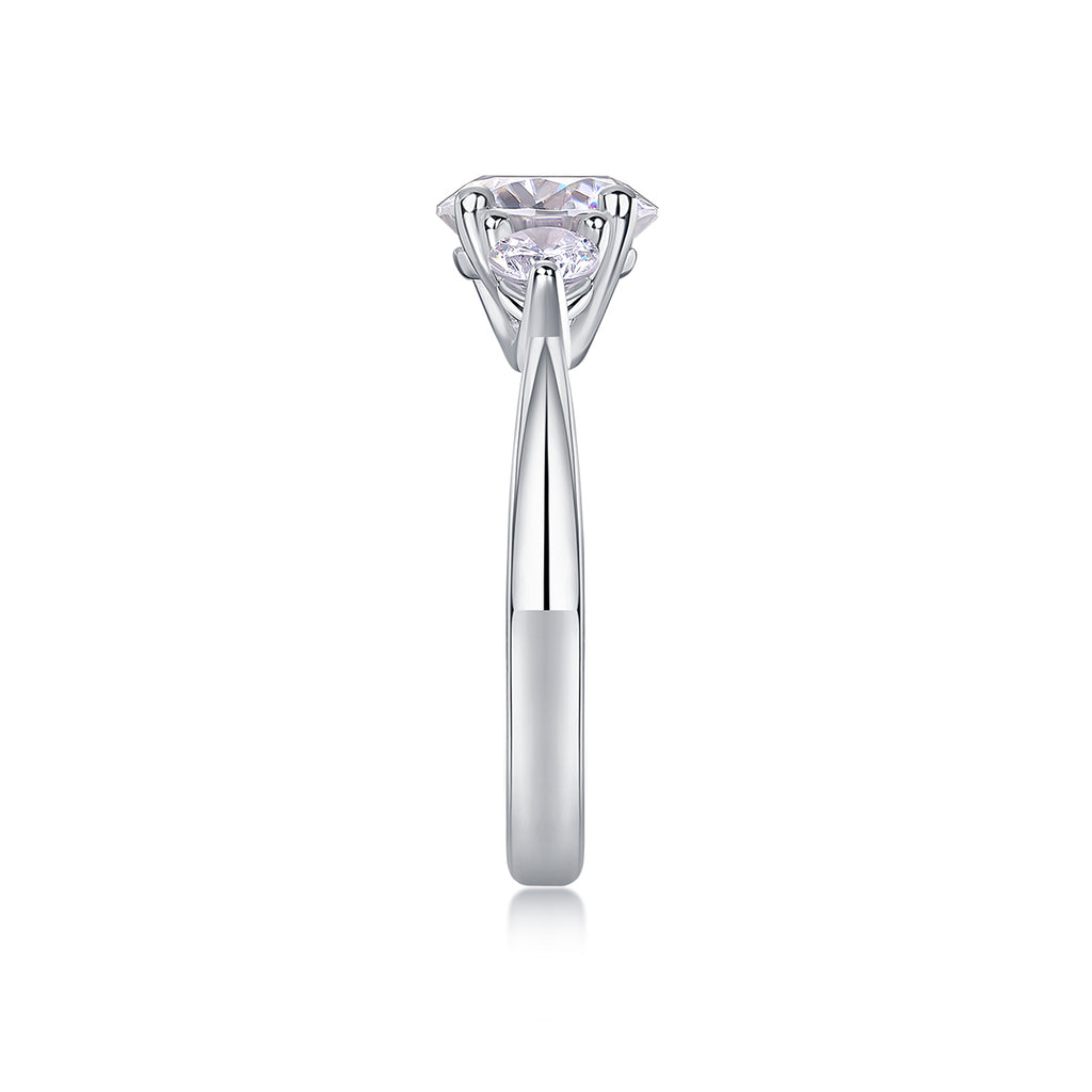 Three Reincarnations Engagement Ring | 2-Carat Moissanite | S925 Silver & Gold