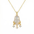 The Fortune Pendant — White Chalcedony Wu Lou | Gold-Tone S925