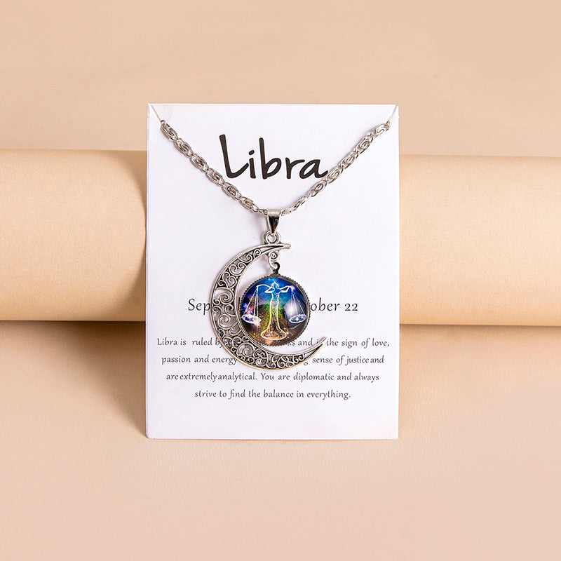 Luna — Zodiac Moon Glass Pendant Necklace