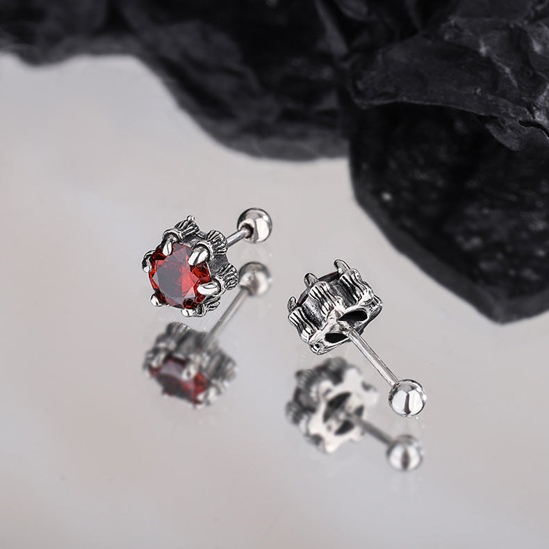 Claw & Stone – 925 Sterling Silver Geometric Claw Set Luxury Stud Earrings