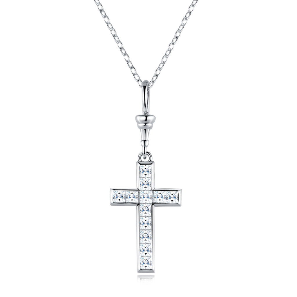 Douceur – Morganite Pendant Necklace | Platinum-Plated Sterling Silver