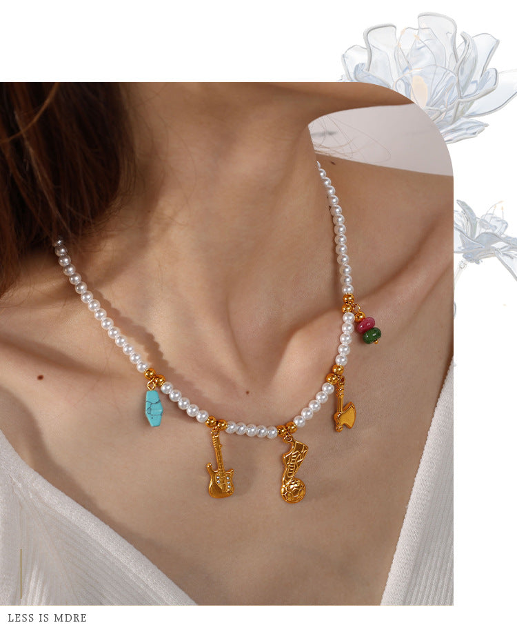 Perle — White Bead Pendant Bracelet & Necklace