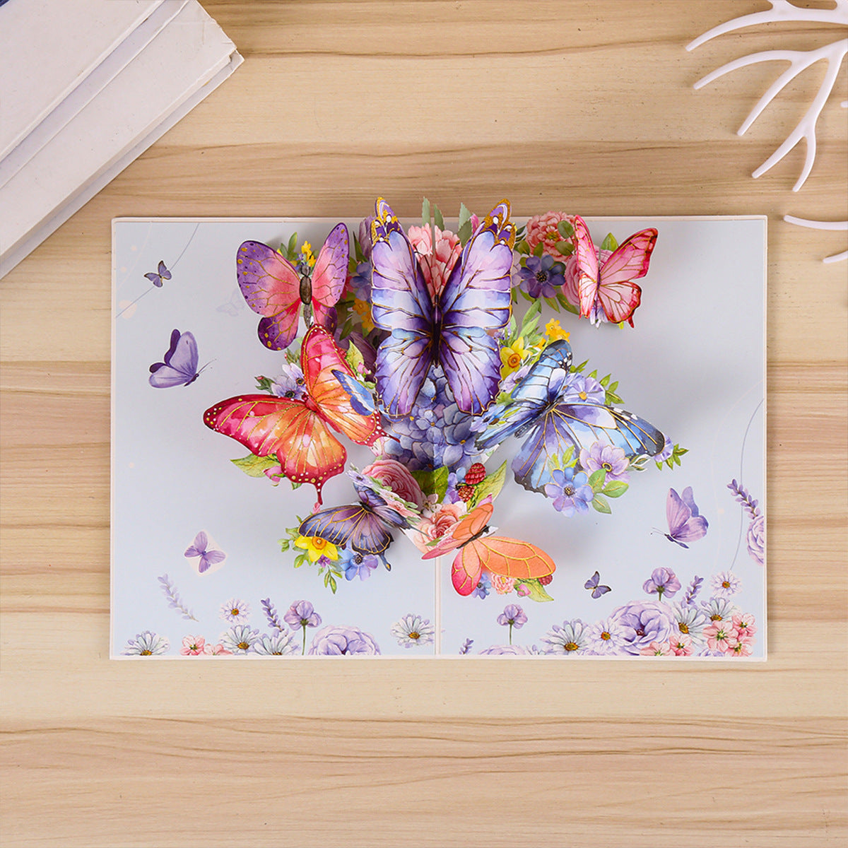 Handcrafted 3D Pansy Greeting Card — Sculptural Floral Design