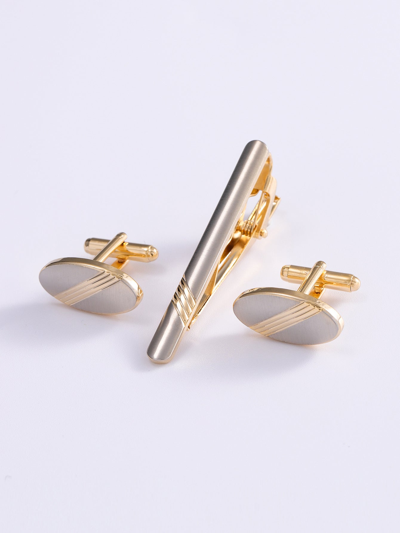 Men’s Luxury Cufflinks, Tie Clip & Pen Set — Business Elite