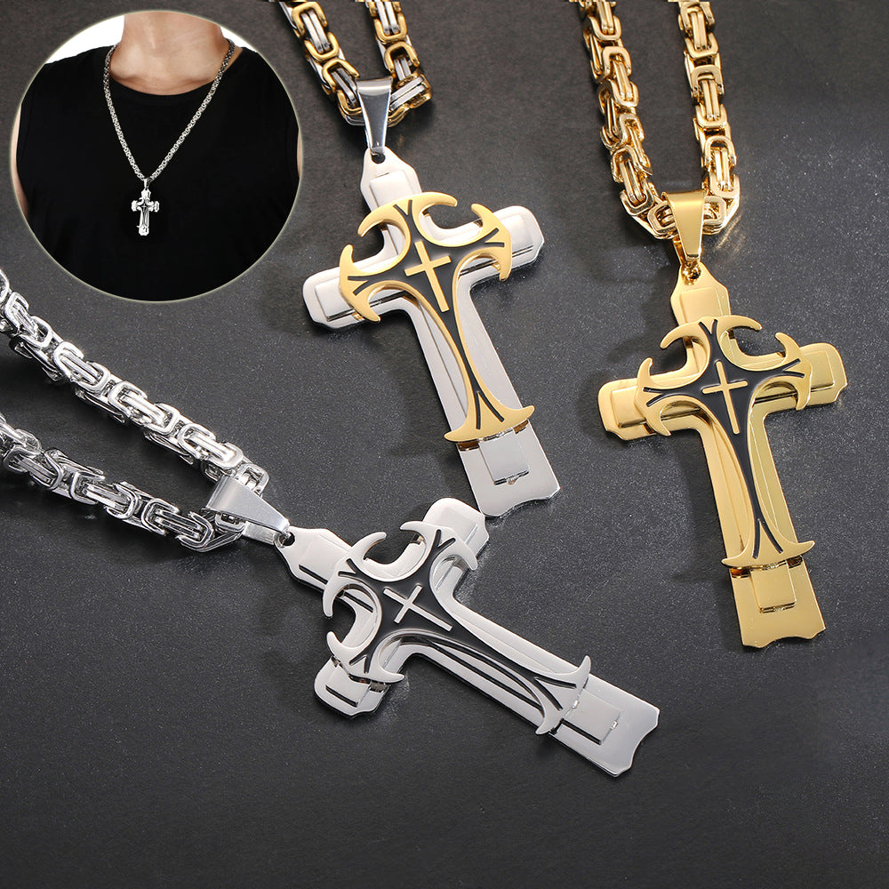 Crux — Men's Titanium Steel Cross Pendant Necklace