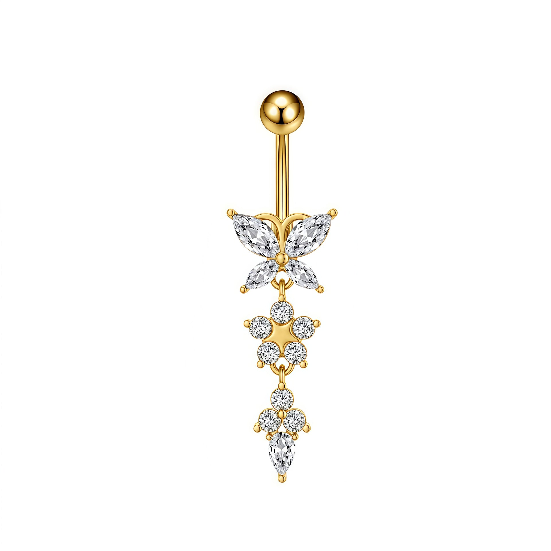 Zircon Butterfly Belly Button Ring — 60 Designs
