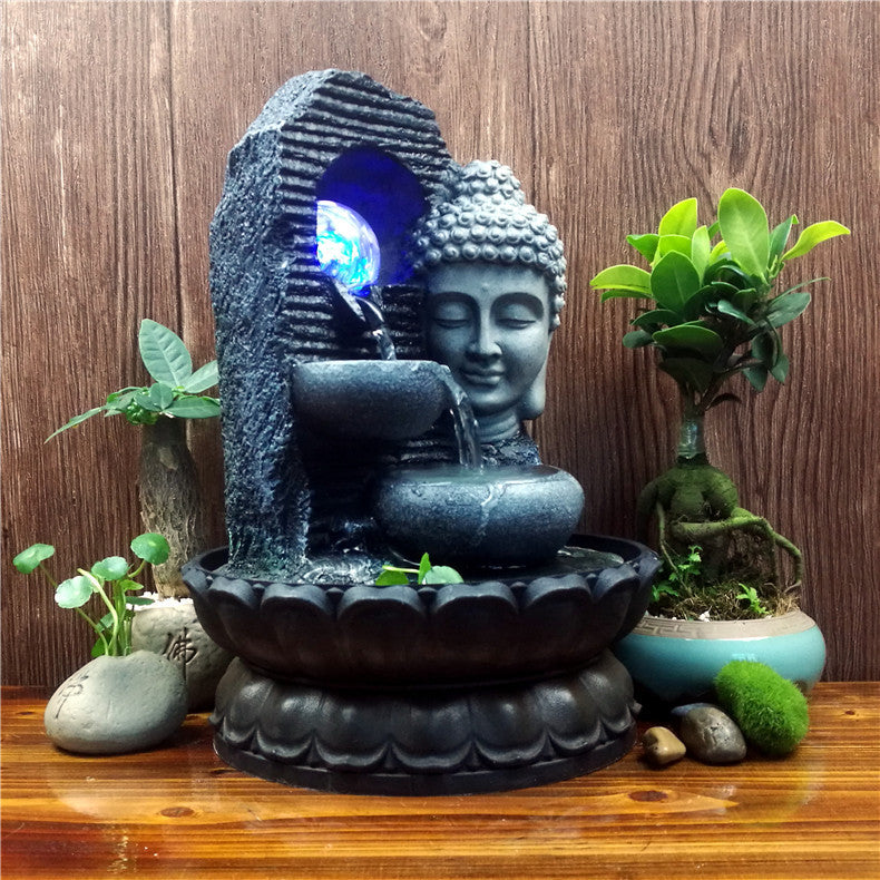 Resin Fountain Decoration — Southeast Asian Zen Home Decor