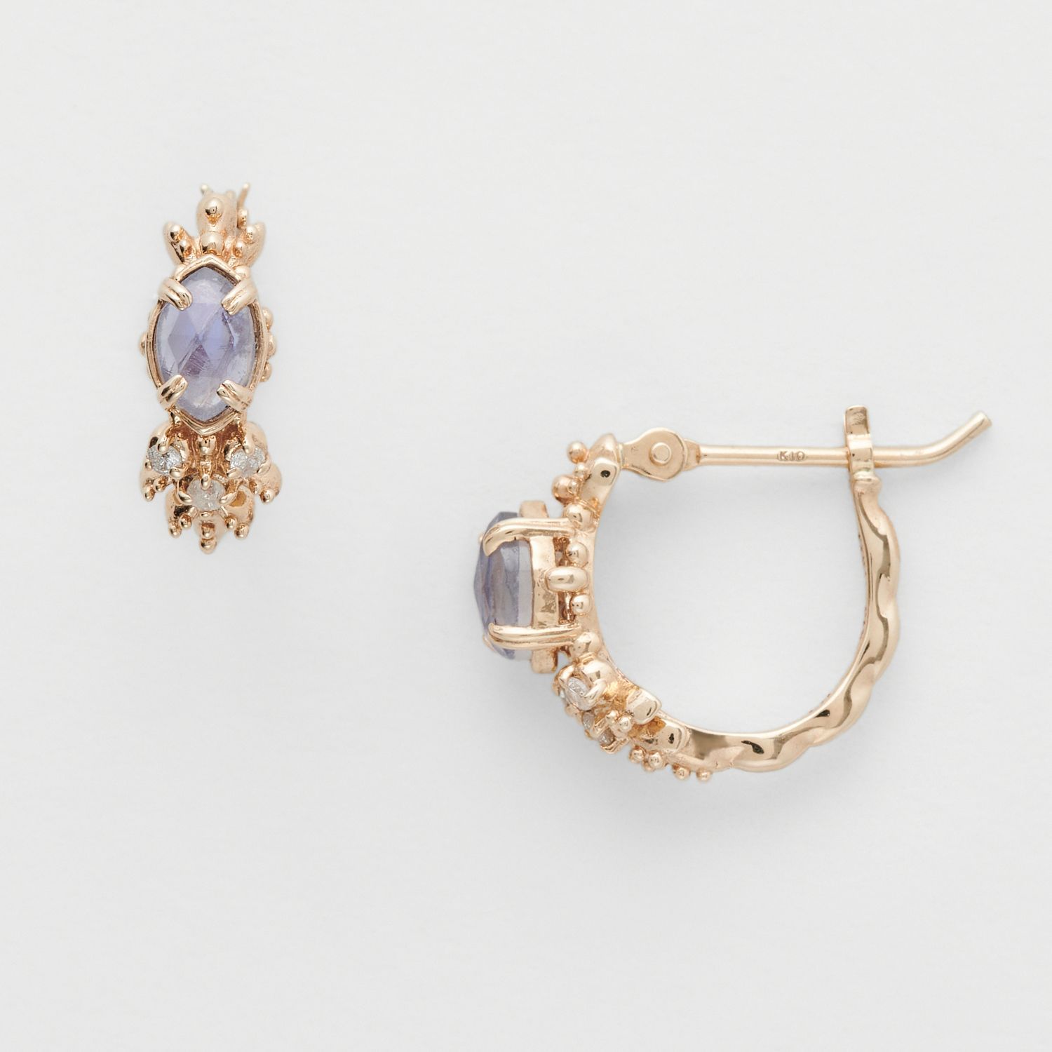 Violette Cordierite Geometric Earrings