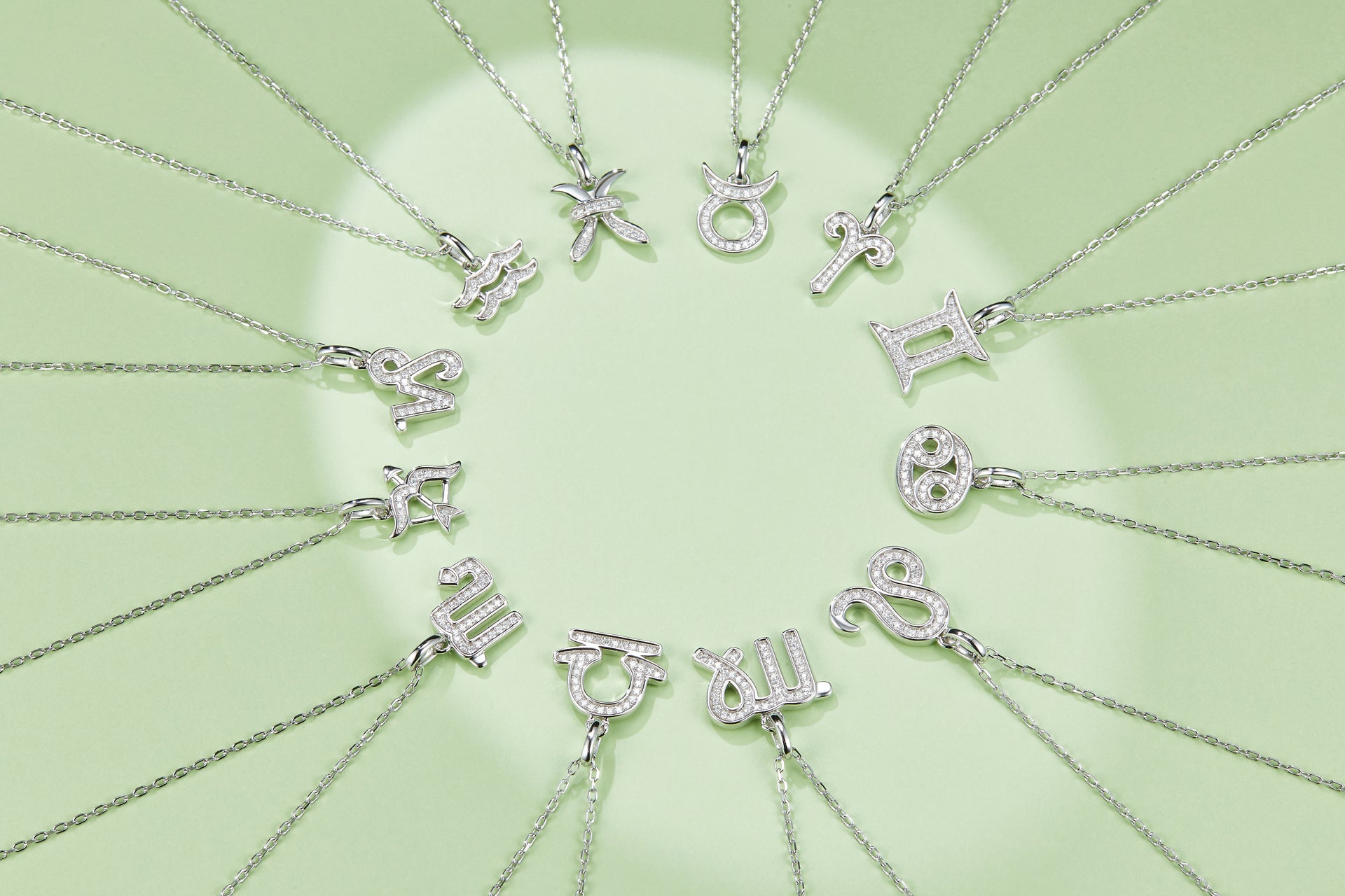 Leo Zodiac Pendant Necklace – Moissanite | Platinum-Plated Sterling Silver