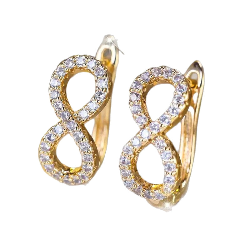 Infini — Gold Zircon Infinity Ear Clips