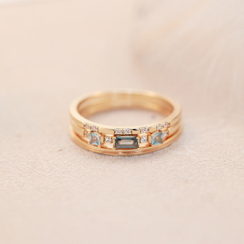 Dual-Tone Gold & Rose Gold Silver Ring | Luxury Women's Jewelry