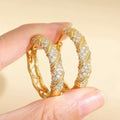 Gold Zircon Geometric Hoop Earrings | Luxury Unisex Statement Jewelry