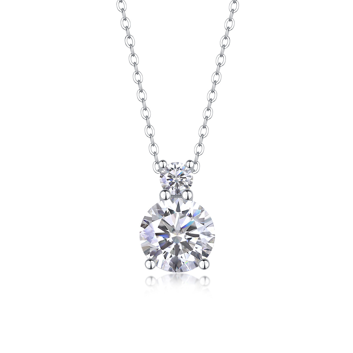 Moissanite Platinum Elegance Pendant Necklace | S925 Silver