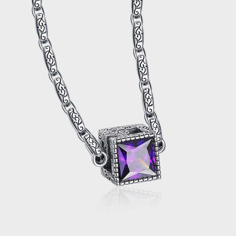 Dual Luxe – 925 Sterling Silver Double Color Cubic Zircon Statement Necklace