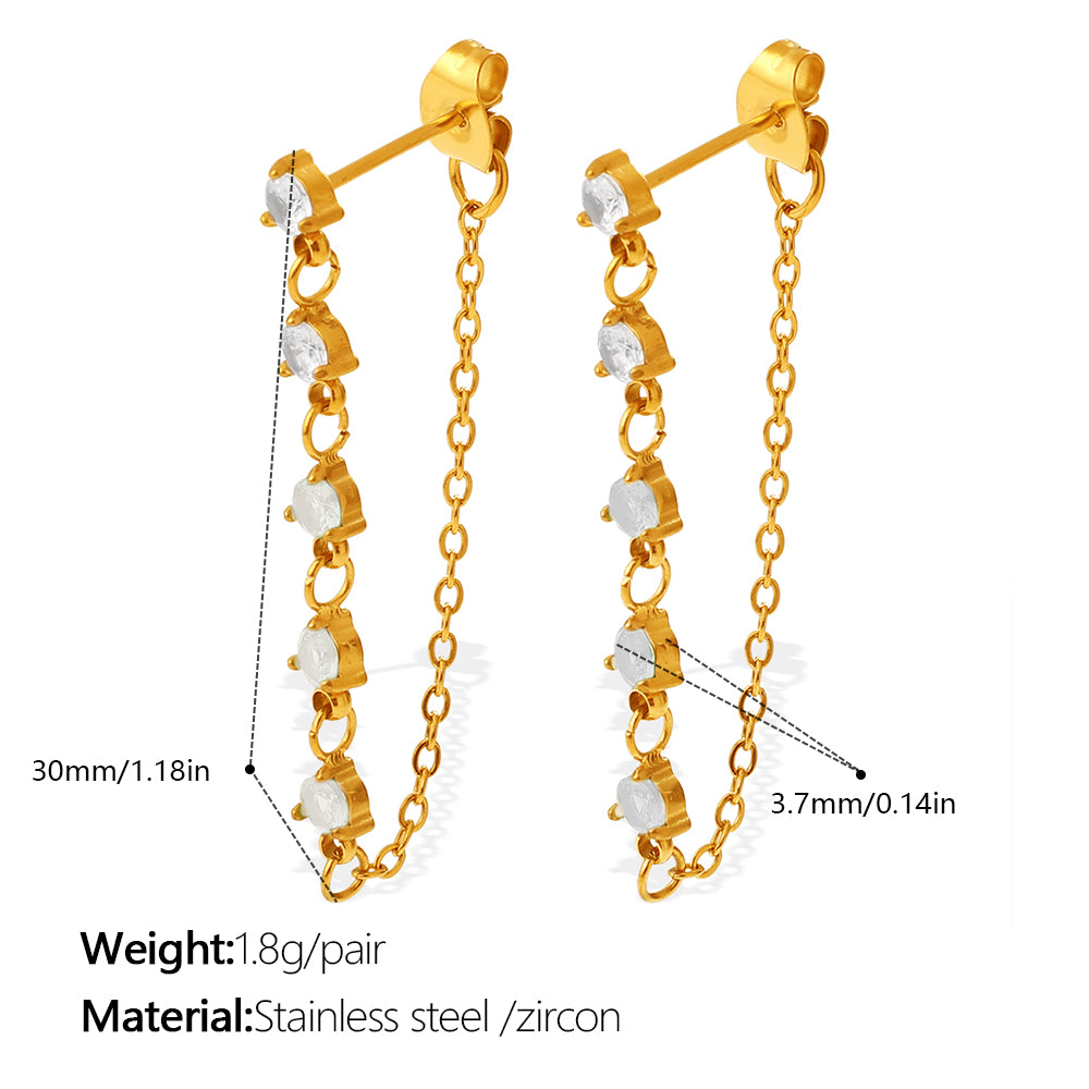 Lumière — Zircon Tassel Earrings