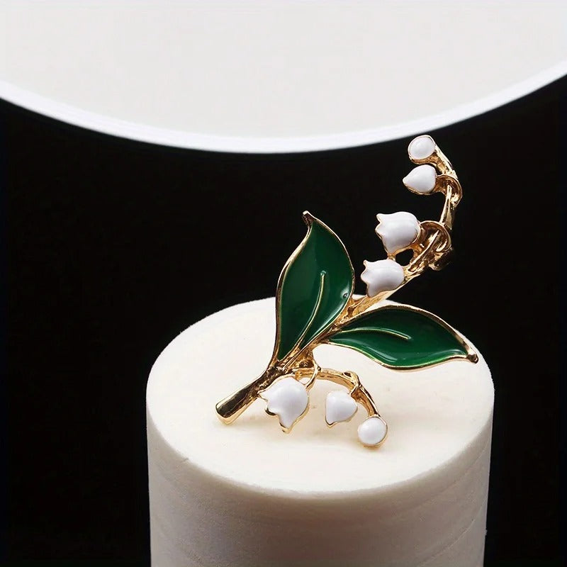 Green Tulip Brooch — Minimalist Luxury Pin
