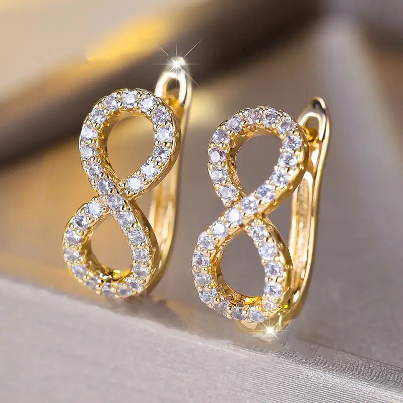 Infini — Gold Zircon Infinity Ear Clips
