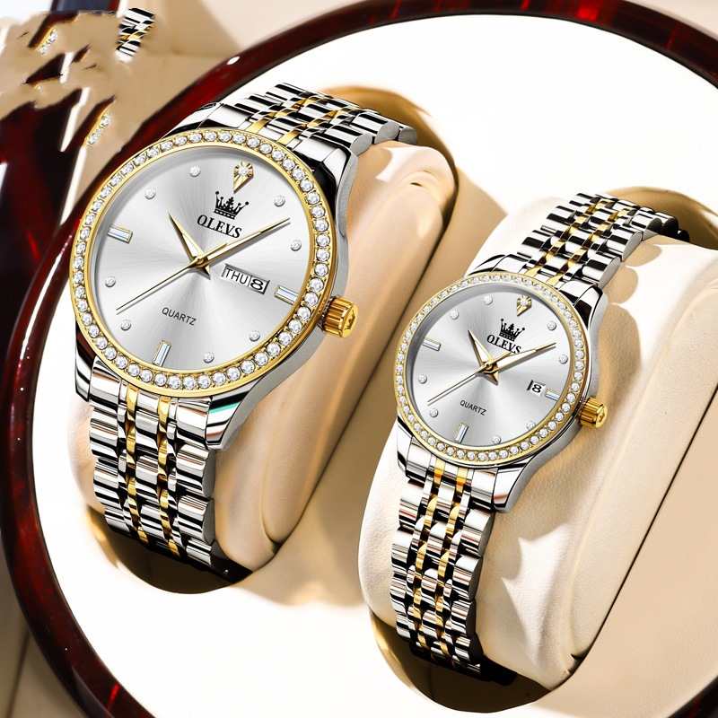 Diamond Lovers Watch Pair — His & Hers Luxury Gift Set
