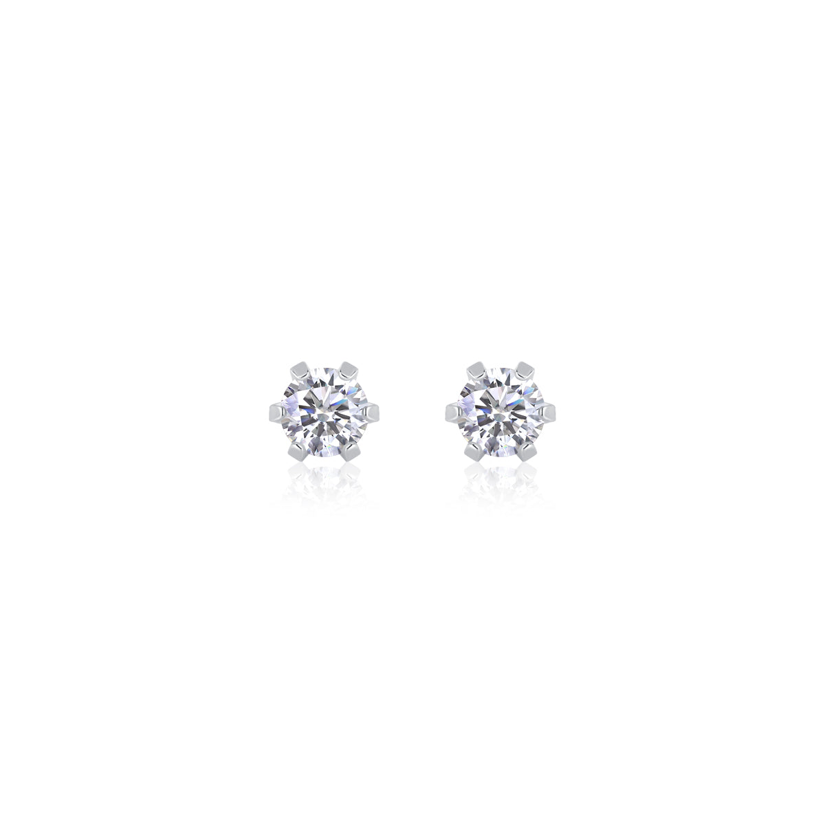 Starlight Solo Dance – Moissanite Stud Earrings | Gold & Platinum Sterling Silver