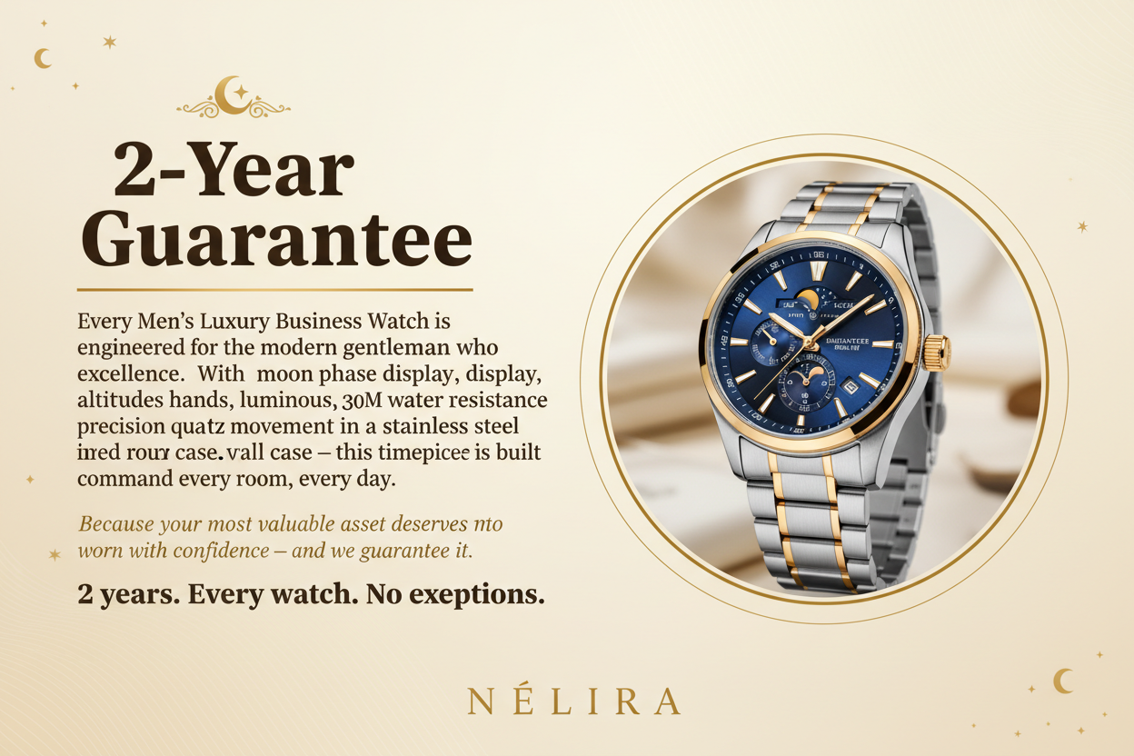 Men's Moon Phase Watch - 2-Year Guarantee