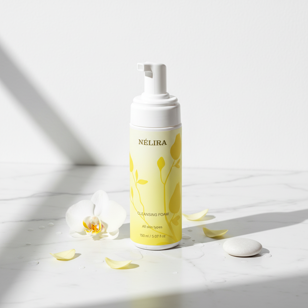 NÉLIRA produkts uz marmora virsmas