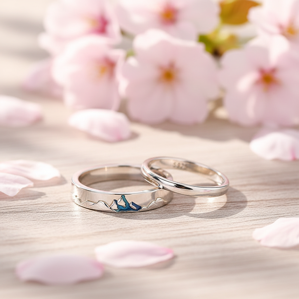 Rings on cherry blossoms