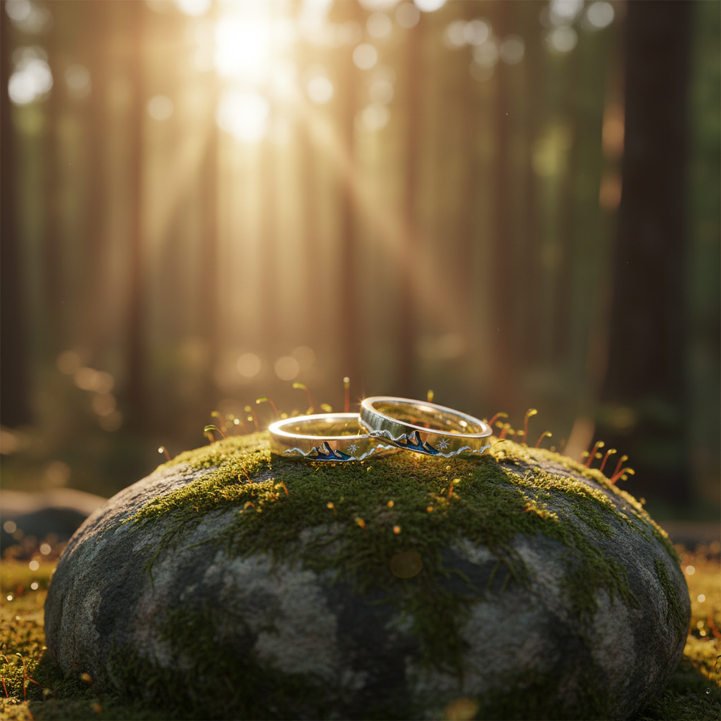 Rings on mossy rock